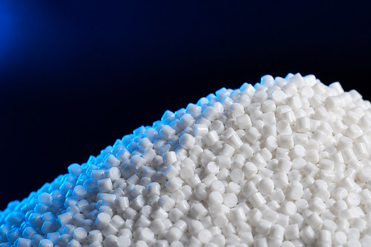 Opaque white HDPE resin granules